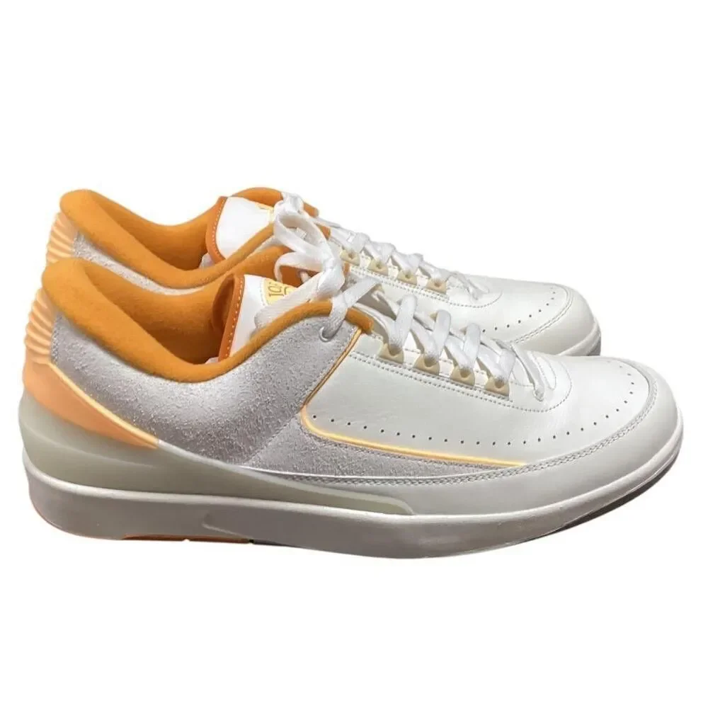 Nike Sneakers Men 18 White Yellow Air Jordan 2 Retro Low Craft Sail Melon NEW